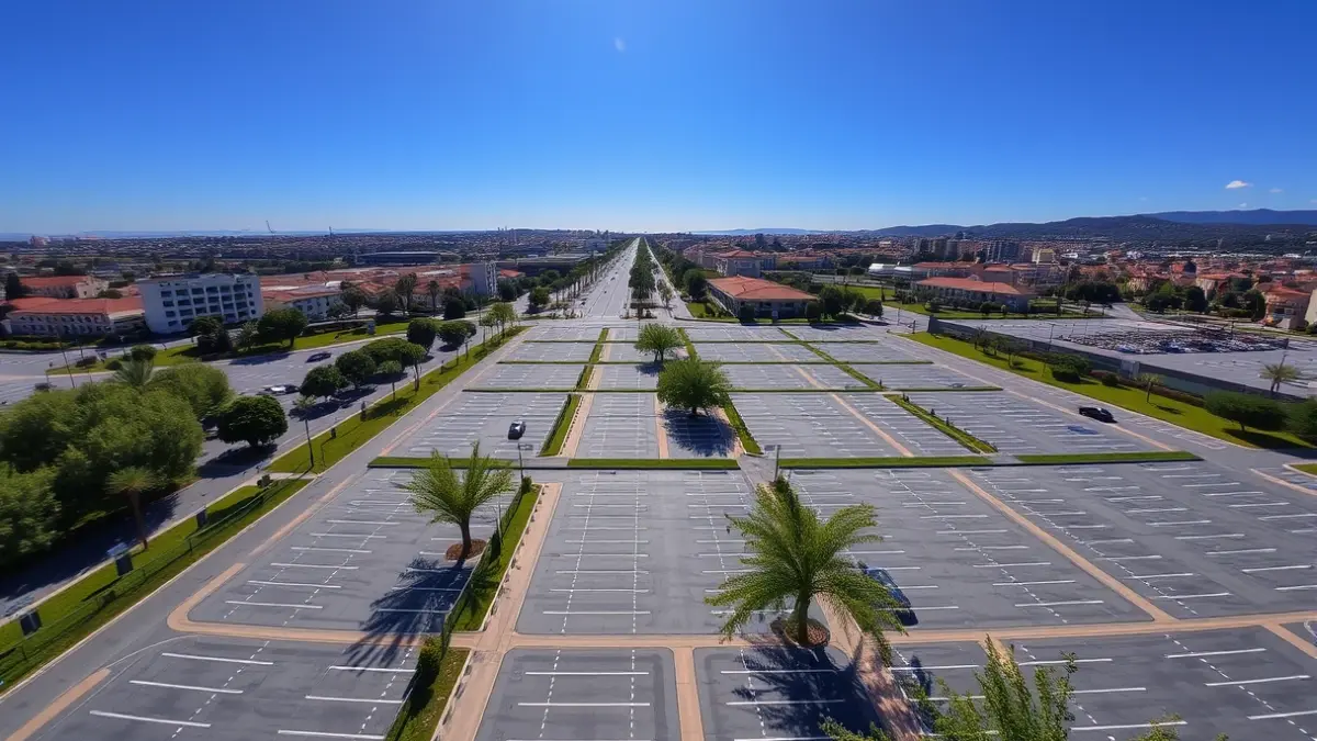 Imagen genérica de un aparcamiento moderno con muchas plazas disponibles.