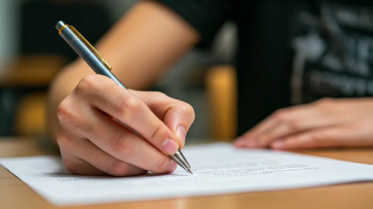 Imagen genérica de un estudiante escribiendo en un examen, simbolizando la Selectividad.