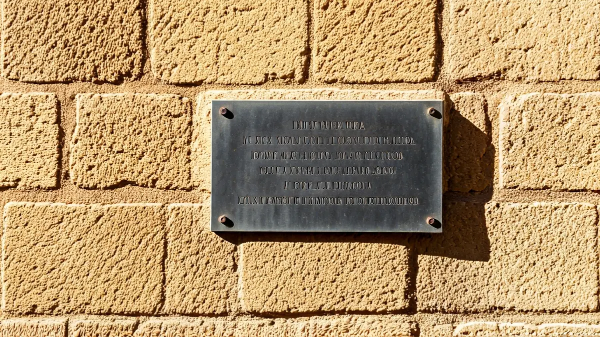 Placa conmemorativa en la pared de un edificio histórico en Sevilla.