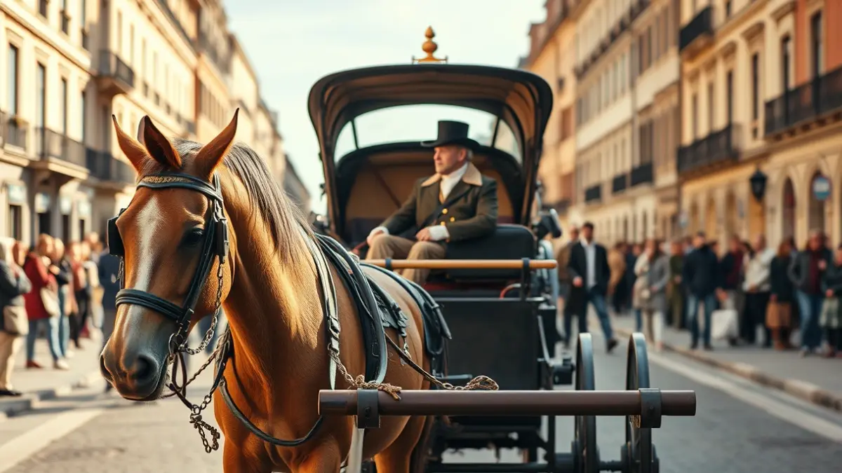 Image of a traditional carriage in an equestrian competition.