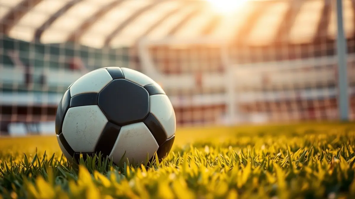 Imagen genérica de un balón de fútbol en el césped de un estadio.