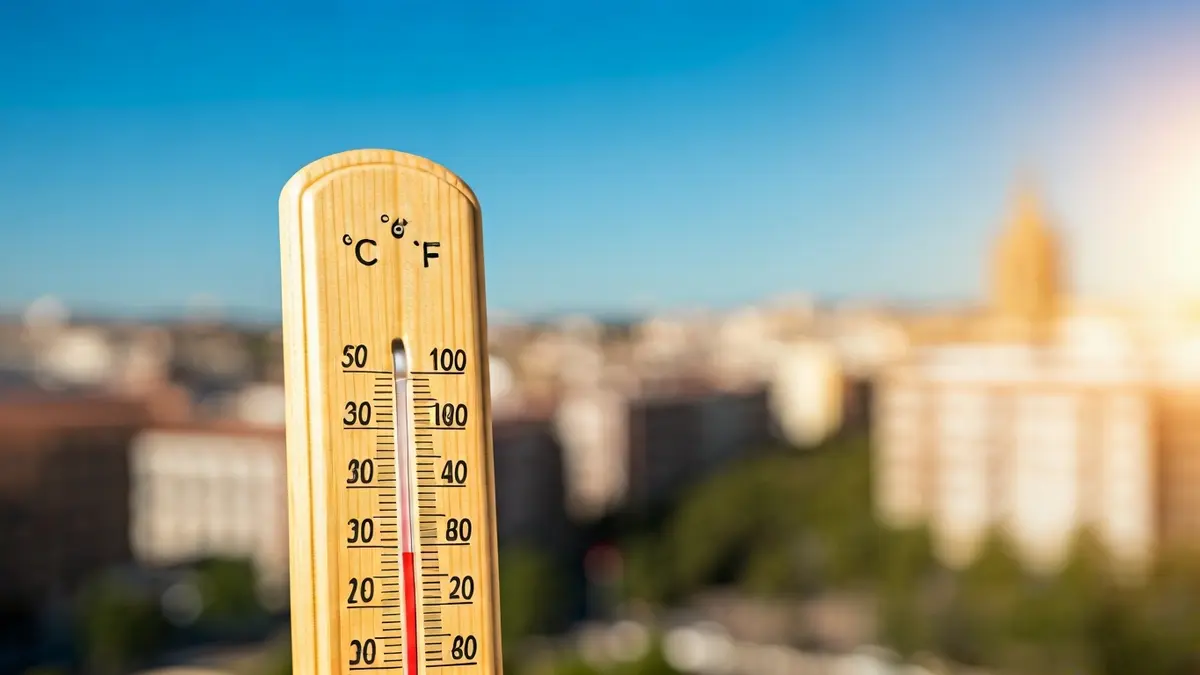 Imagen genérica de un termómetro marcando altas temperaturas en un día soleado.