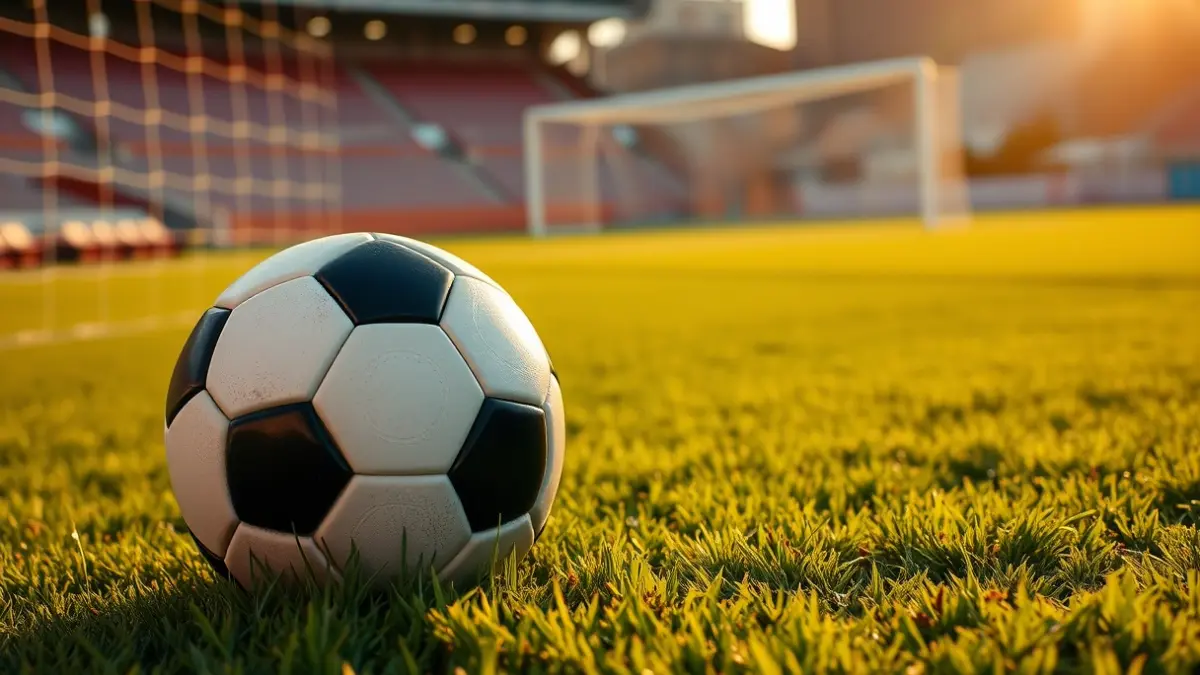 Imagen genérica de un balón de fútbol en el césped de un estadio.