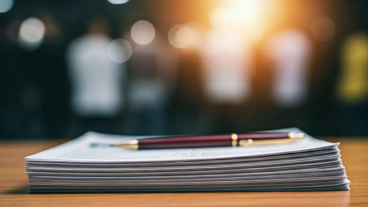 Generic image of employment documents or resumes on a desk, symbolizing job search and precarious employment.