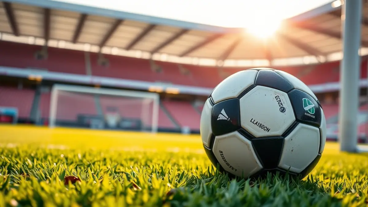 Imagen genérica de un balón de fútbol en el césped de un estadio.