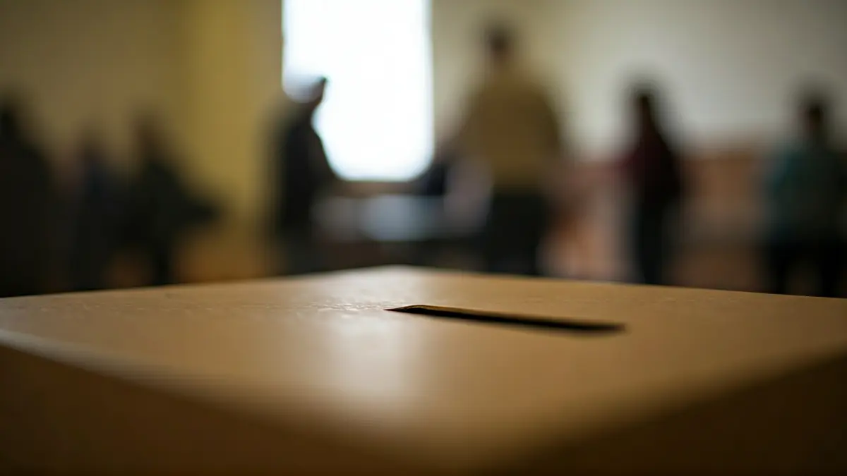 Generic image of a ballot box in a polling station, with the slot for inserting votes.