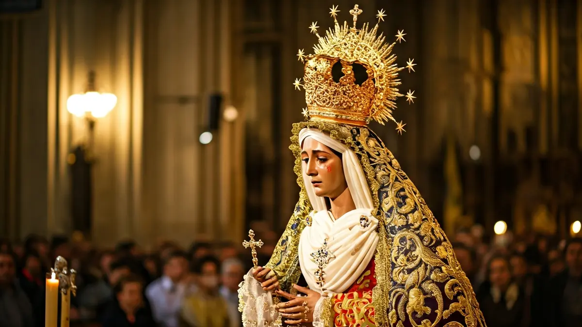 Imagen de la Virgen del Mar en el Santuario de Almería