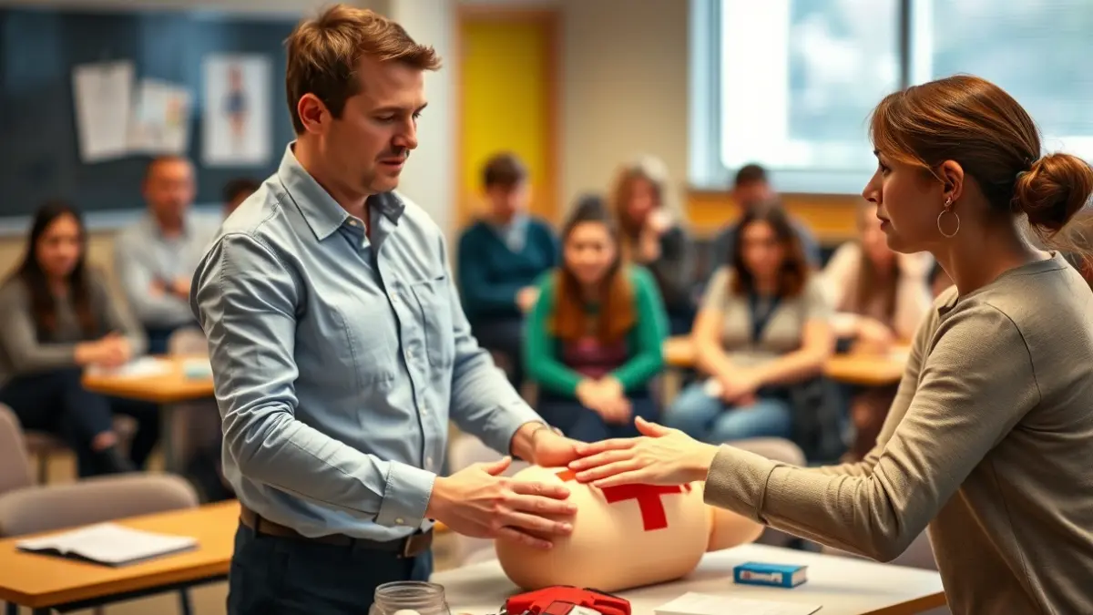 Imagen genérica de una clase donde se imparten nociones de primeros auxilios.