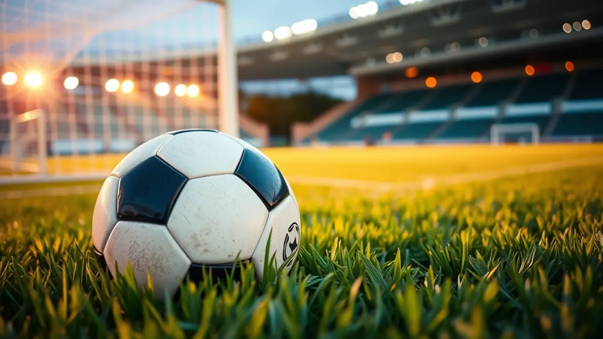 Generic image of a soccer ball on a field
