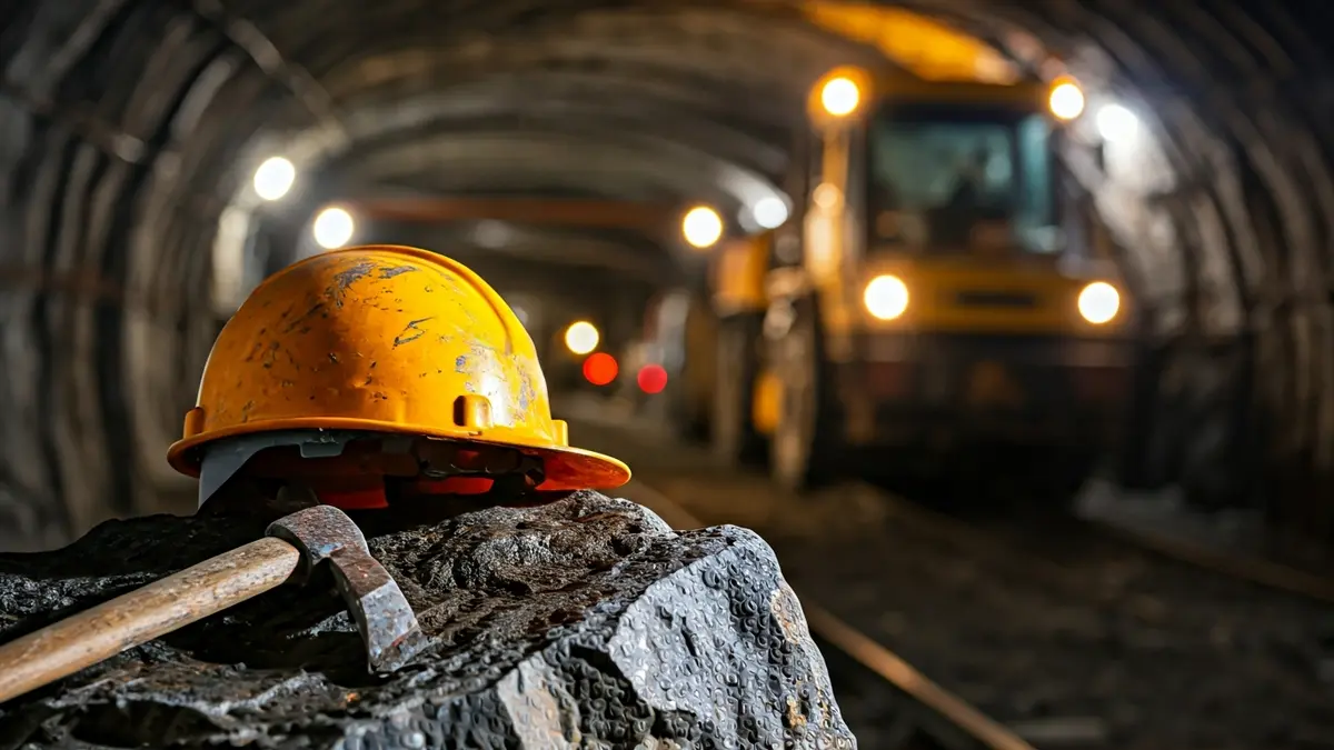 Generic image of mining tools in a mine tunnel.
