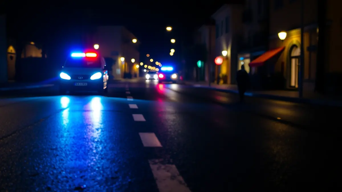 Imagen genérica de luces de emergencia en la noche.