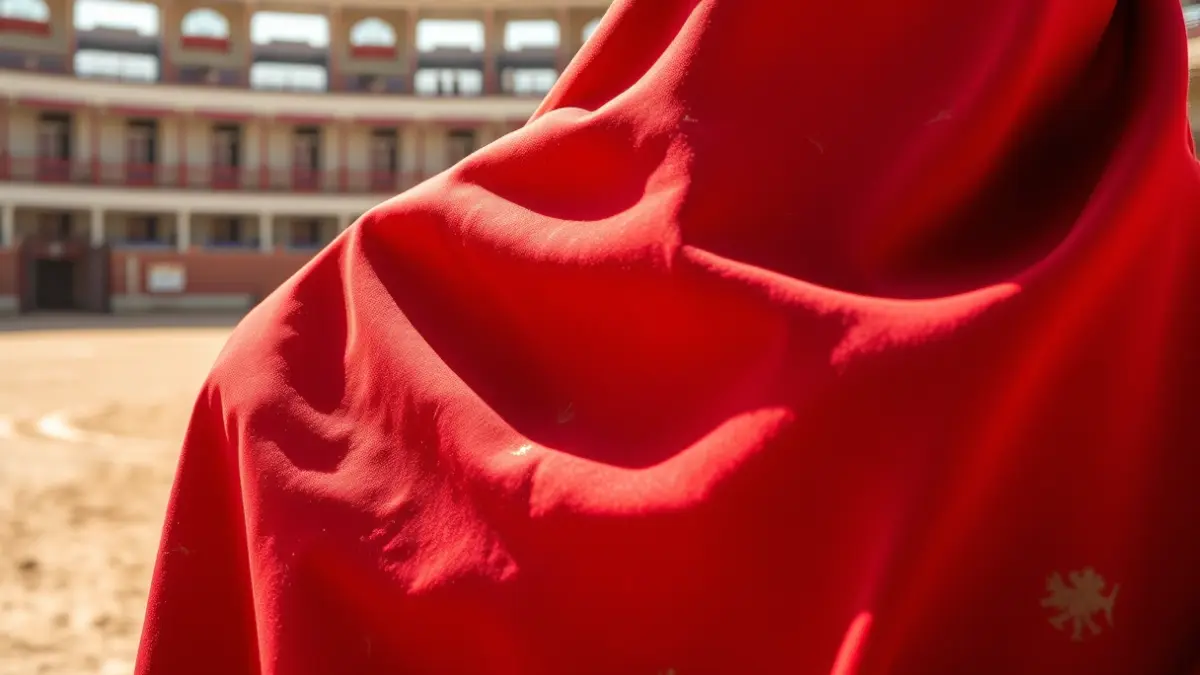 Imagen genérica de un capote de torero en una plaza de toros.