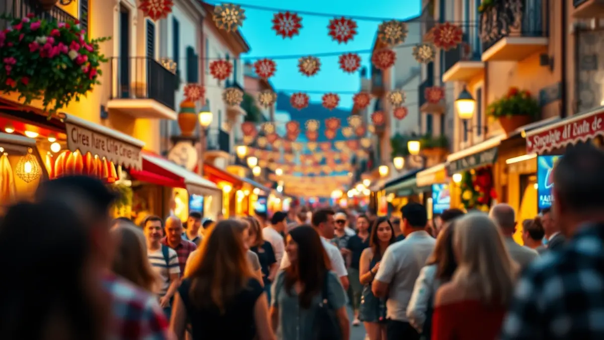 Imagen genérica de un festival callejero con música y espectáculos.