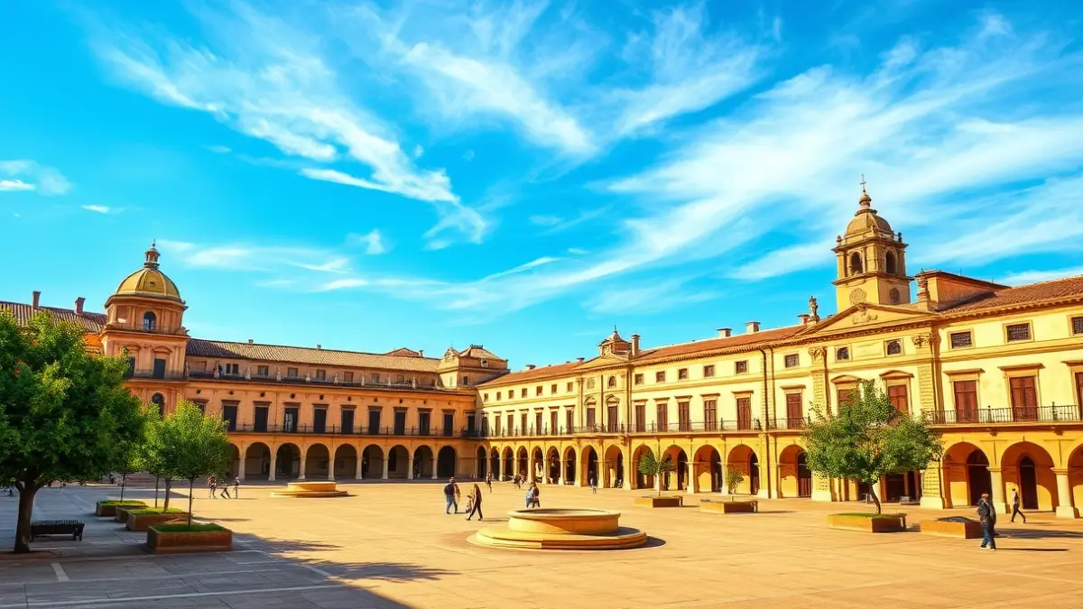 Plaza Vázquez de Molina en Úbeda, con sus monumentos históricos bajo el sol andaluz.