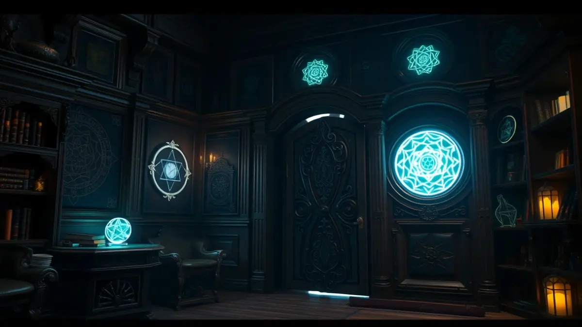Image of an immersive escape room with a magical theme.