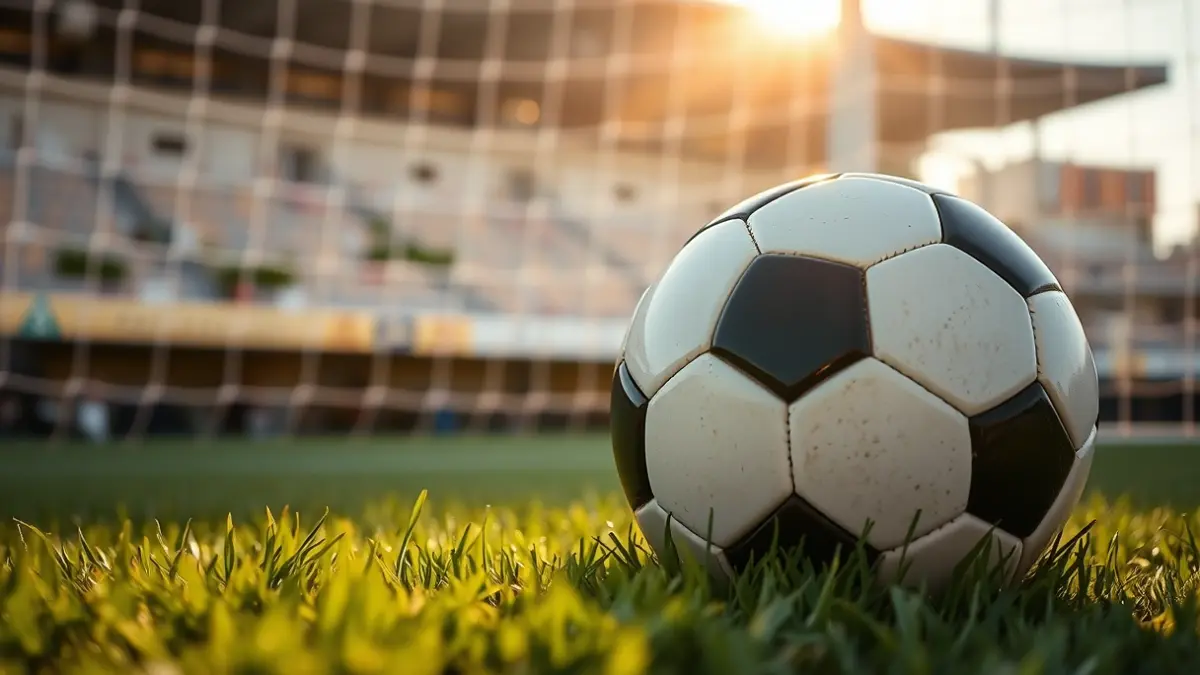 Imagen genérica de un balón de fútbol en el césped de un estadio.