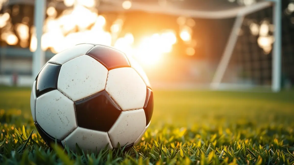 Generic image of a soccer ball on a green field.