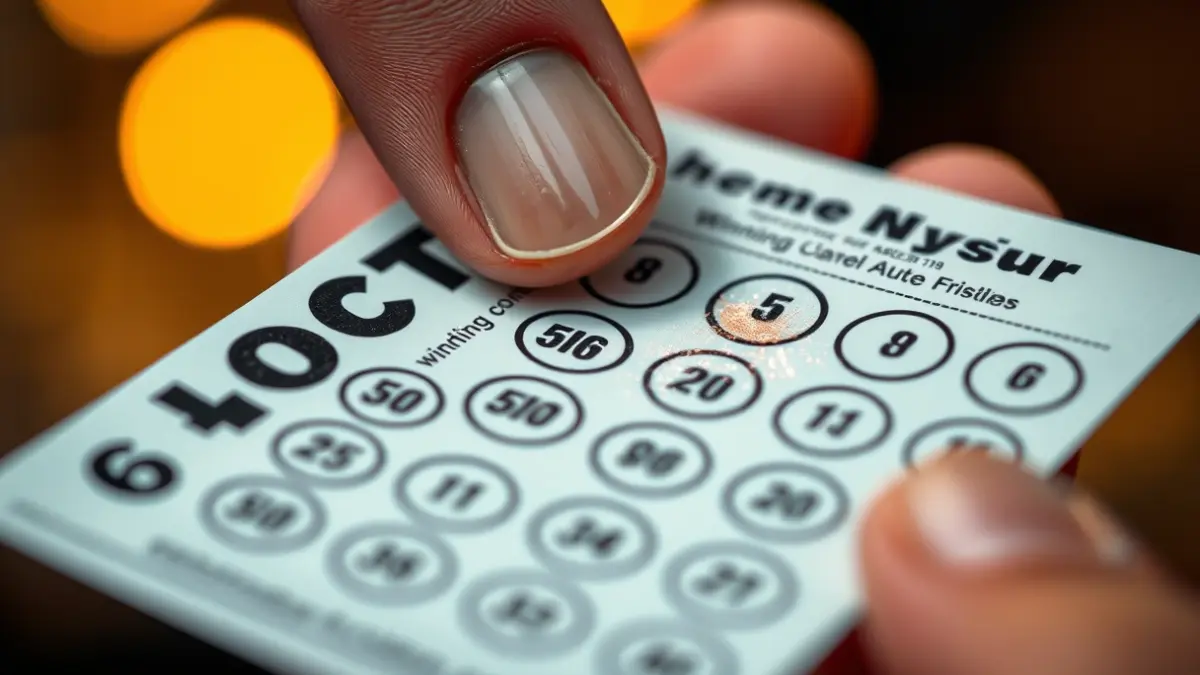 Imagen genérica de una persona rascando un boleto de lotería.