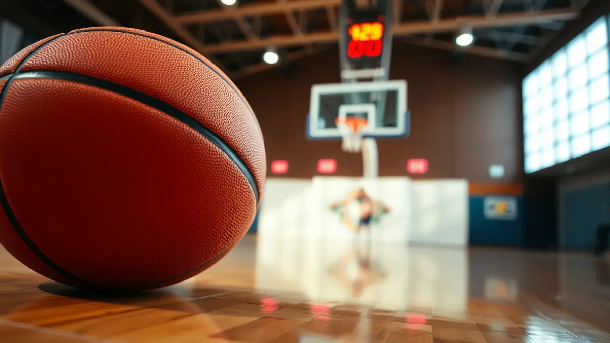 Imagen genérica de un balón de baloncesto en una cancha.