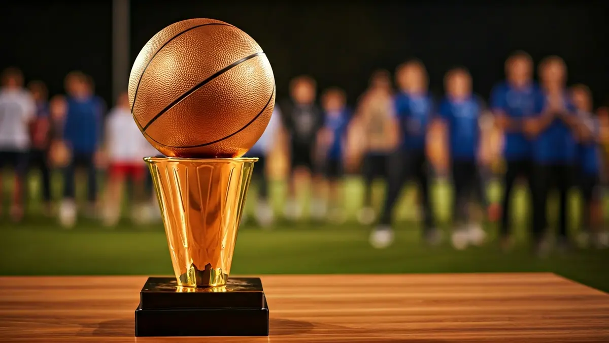 Imagen de una copa de baloncesto, símbolo de victoria y legado deportivo.