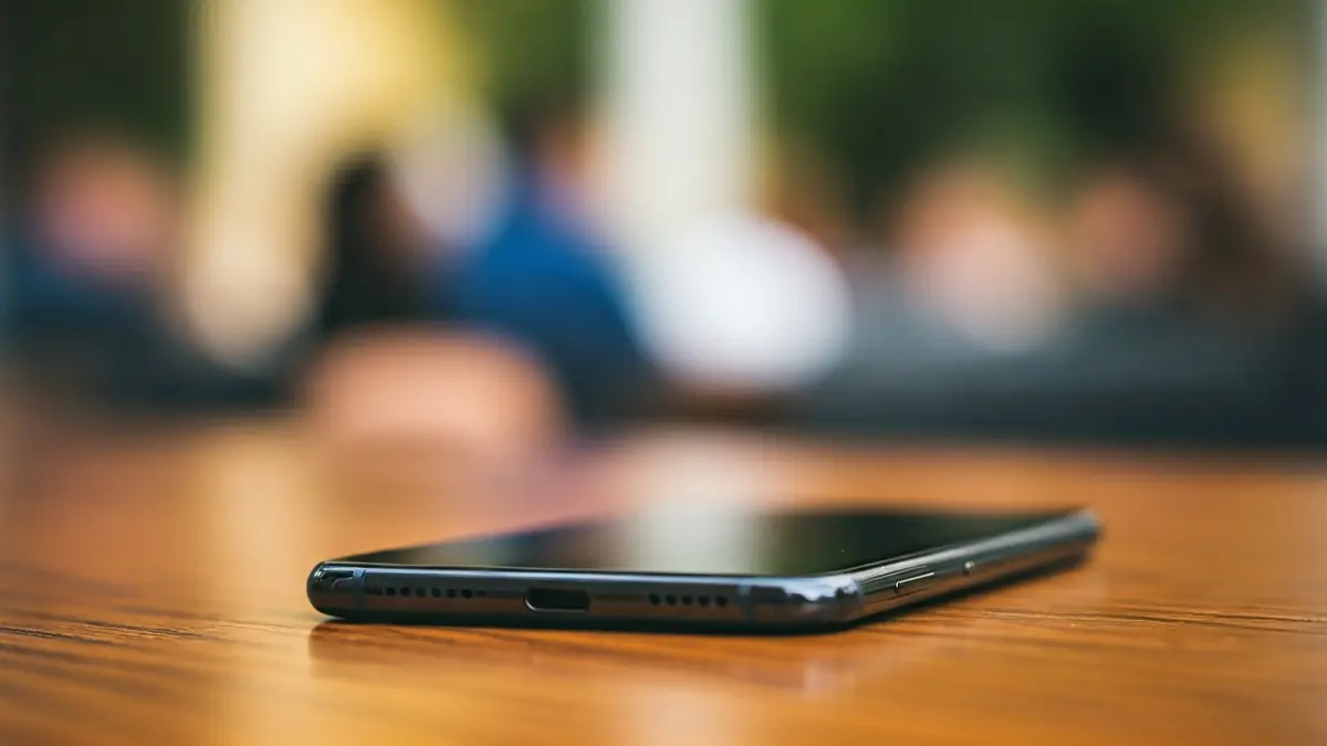 Imagen genérica de un teléfono inteligente moderno de color negro.