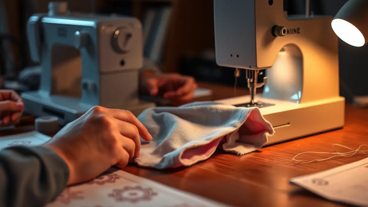Generic image of hands sewing on a sewing machine.