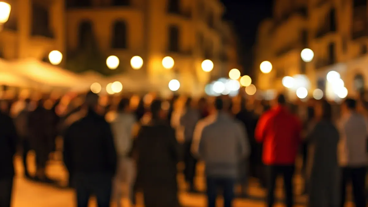 Generic image of a neighborhood protest in a town square.