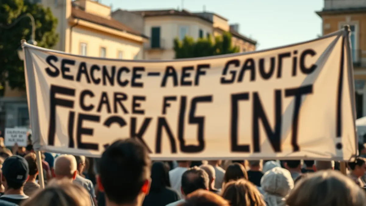 Manifestación de vecinos en Los Barrios contra un parque logístico.