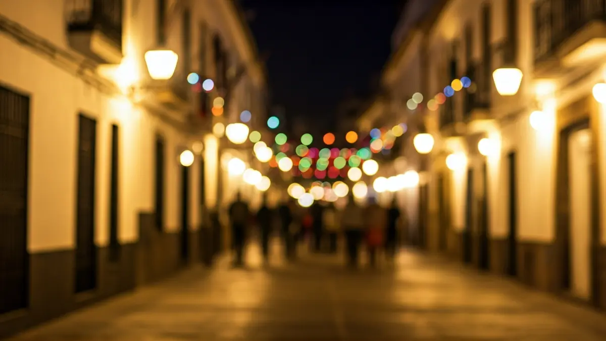 Generic image of an Andalusian fair with lights and festive atmosphere.