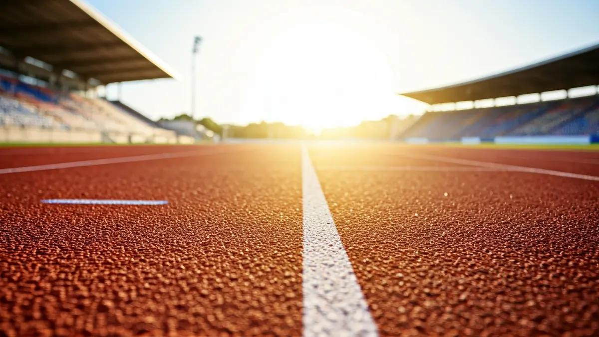 Imagen genérica de una pista de atletismo con líneas de carril.