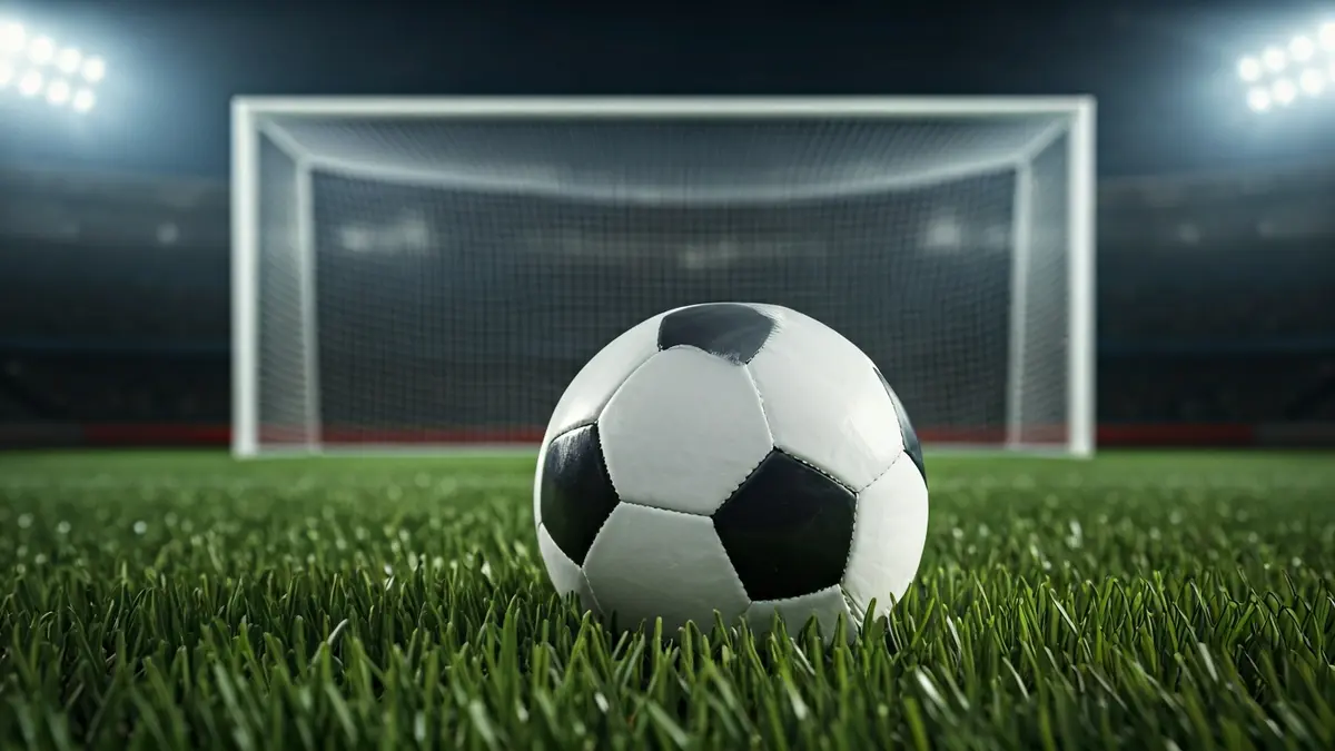 Imagen genérica de un balón de fútbol en el césped de un estadio.