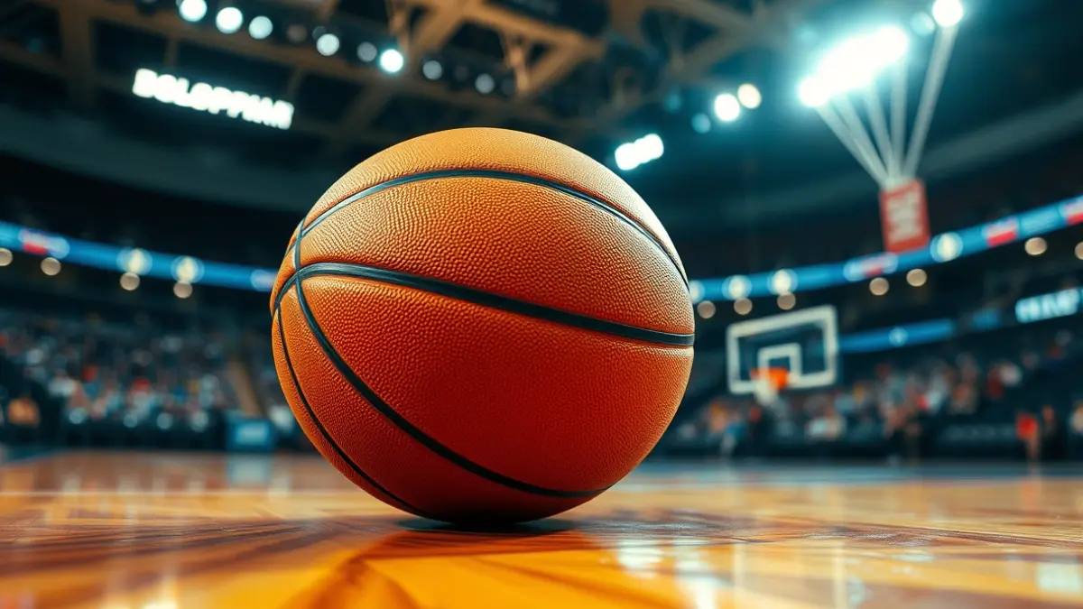 Imagen genérica de un balón de baloncesto en una cancha.