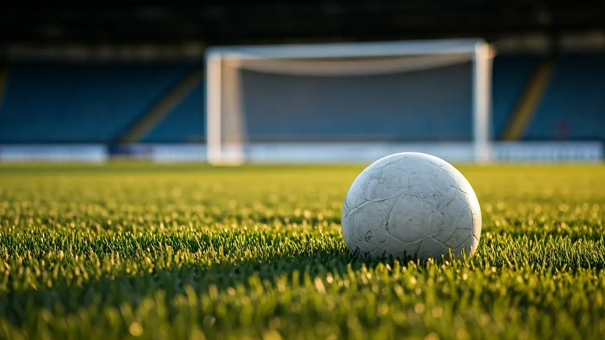 Imagen genérica de un balón de fútbol en el césped de un estadio.