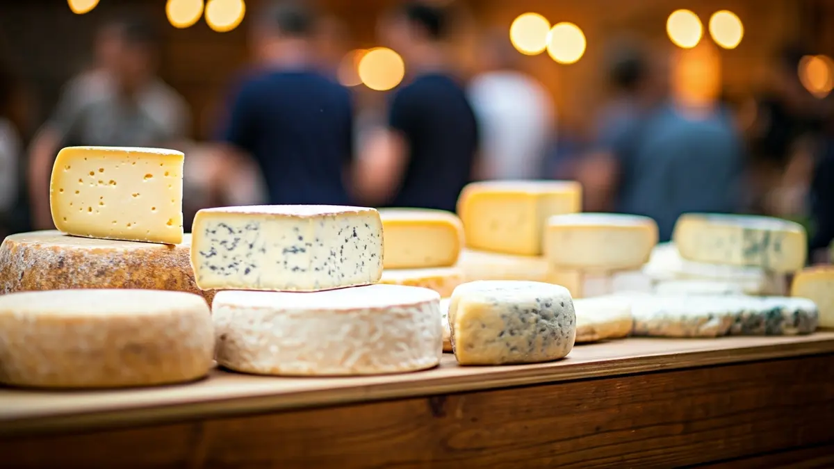 Imagen genérica de una selección de quesos artesanales en una feria.