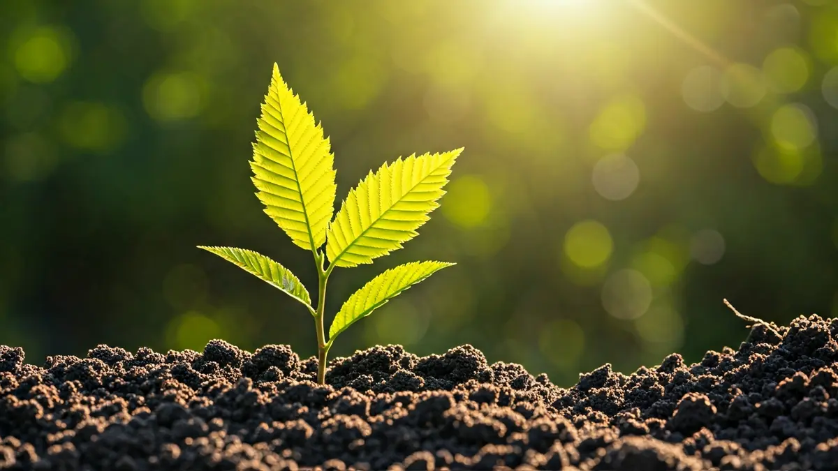 Image of a young elm tree being planted in Villanueva del Arzobispo.