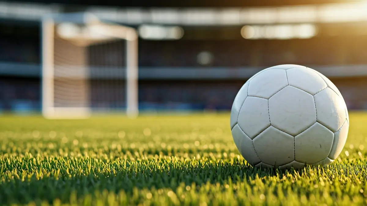 Generic image of a soccer ball on a stadium pitch.