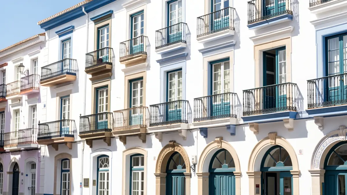 Fachada del edificio Glorieta, sede del Colegio de Médicos de Cádiz.