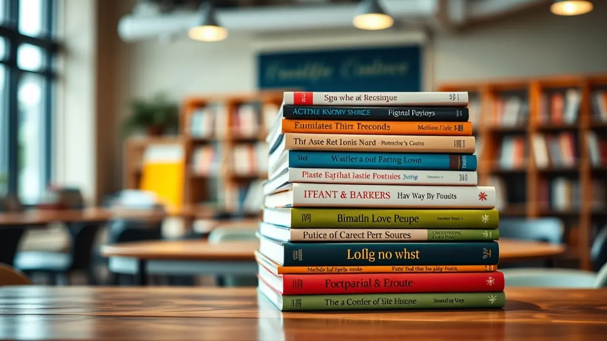 Generic image of language textbooks on a desk.