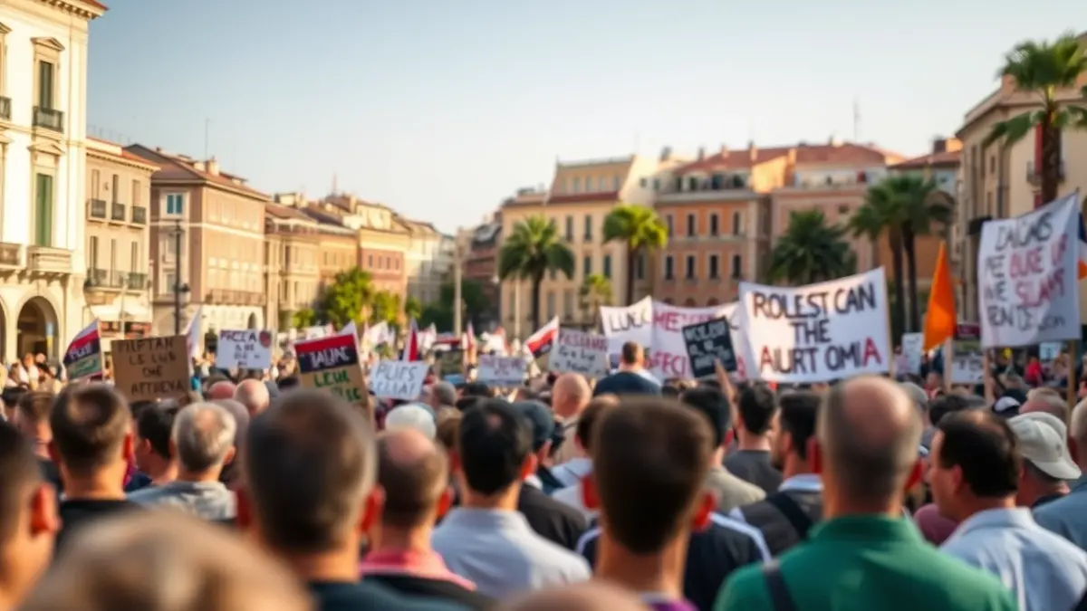 Generic image of a demonstration in defense of public services.