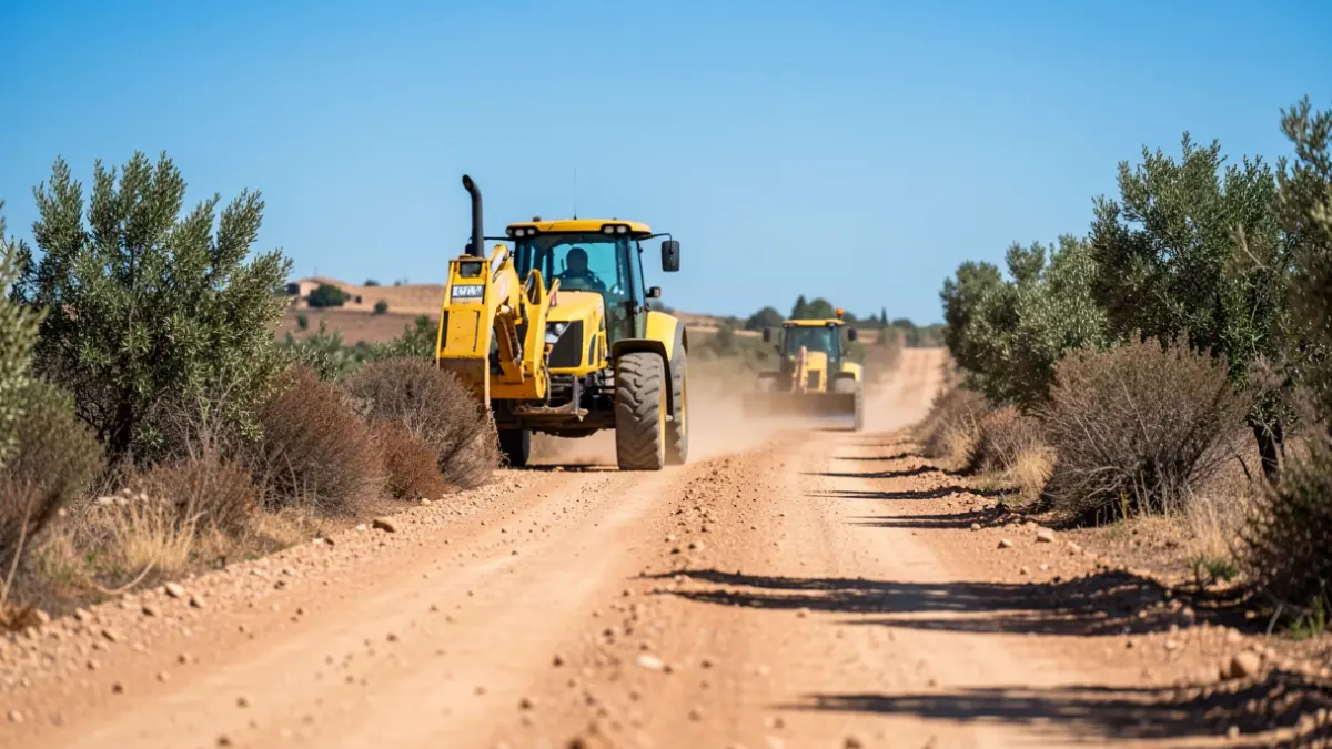 Generic image of road works on a rural path in Andalusia.