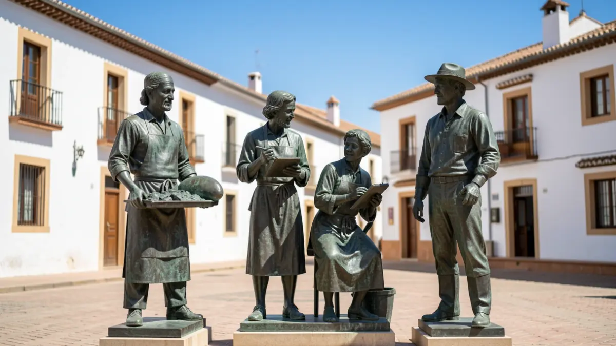 Bronze sculptures representing historical professions in Alhaurín de la Torre.