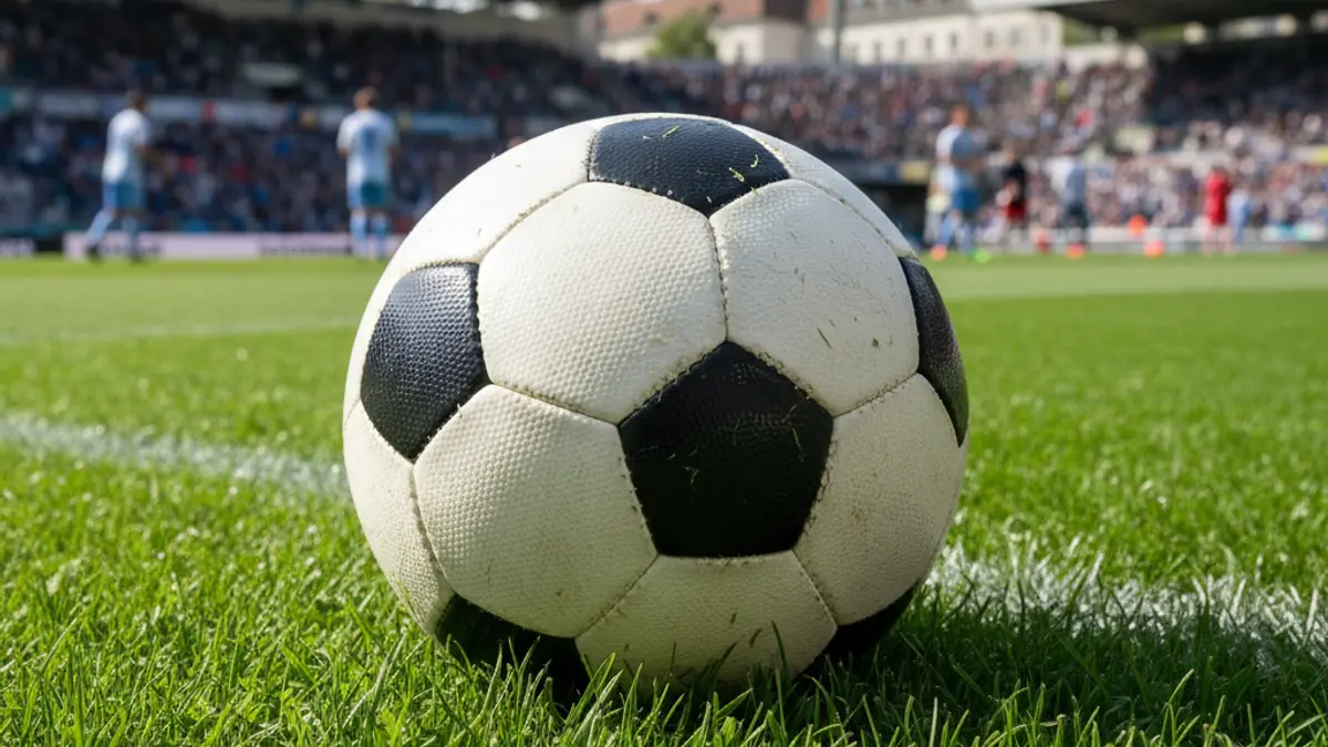 Generic image of a soccer ball on grass.