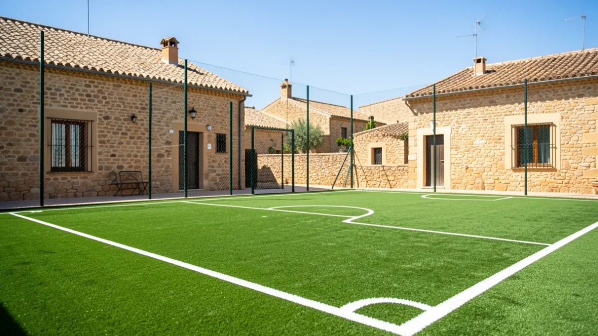 Image of the renovated sports court in Almaciles.