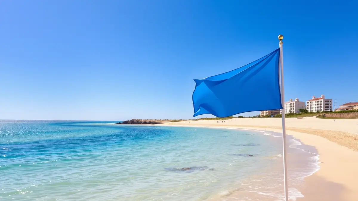 Imagen genérica de una playa con Bandera Azul en Andalucía.
