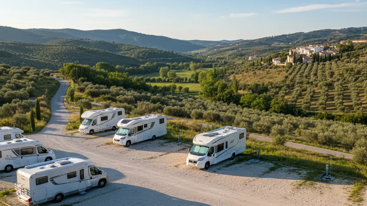 RV area with panoramic views in a natural setting.