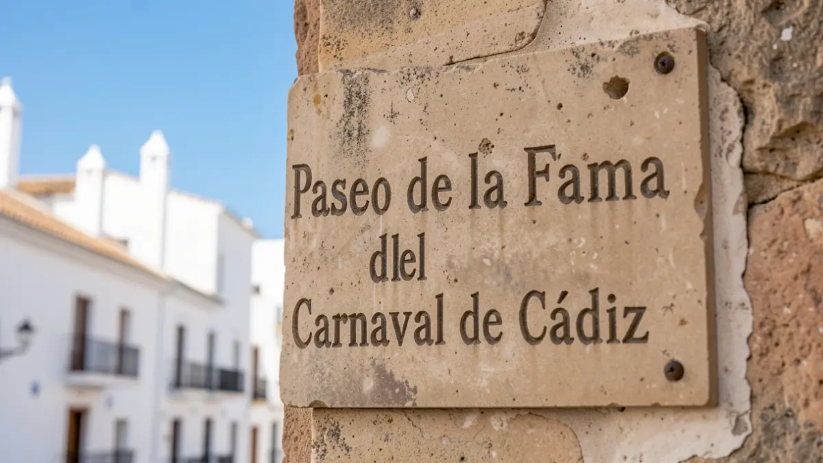 Plaque of the Cádiz Carnival Walk of Fame.