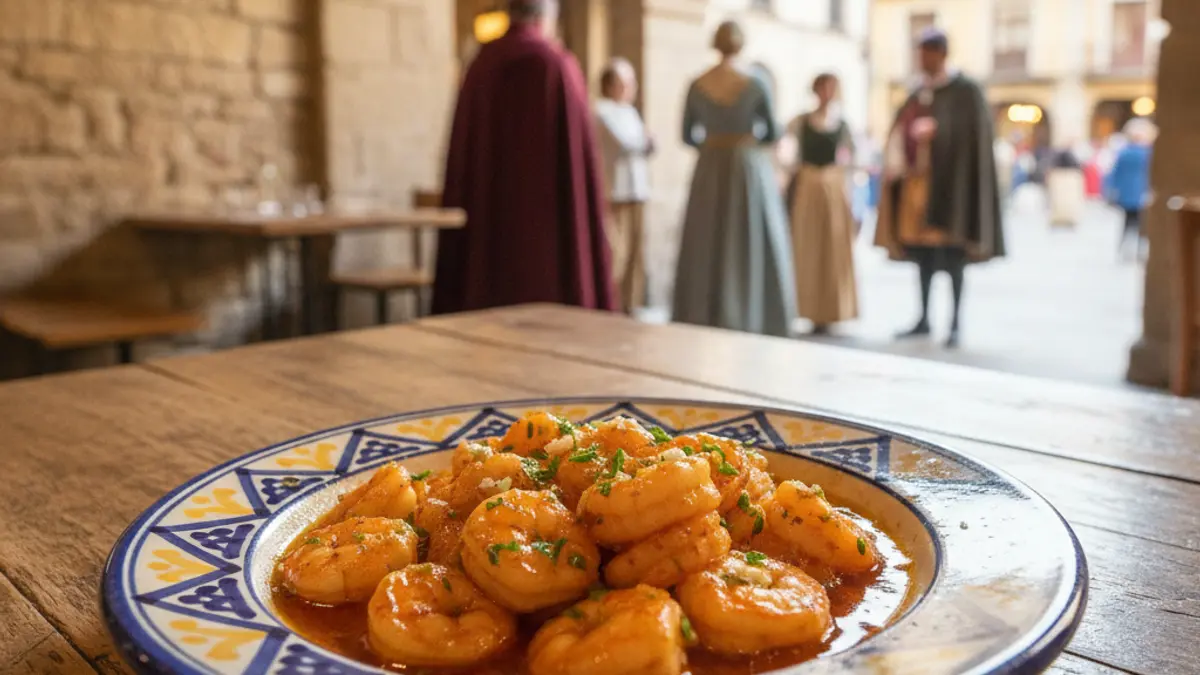 Imagen genérica de un plato de comida tradicional en un entorno rústico.