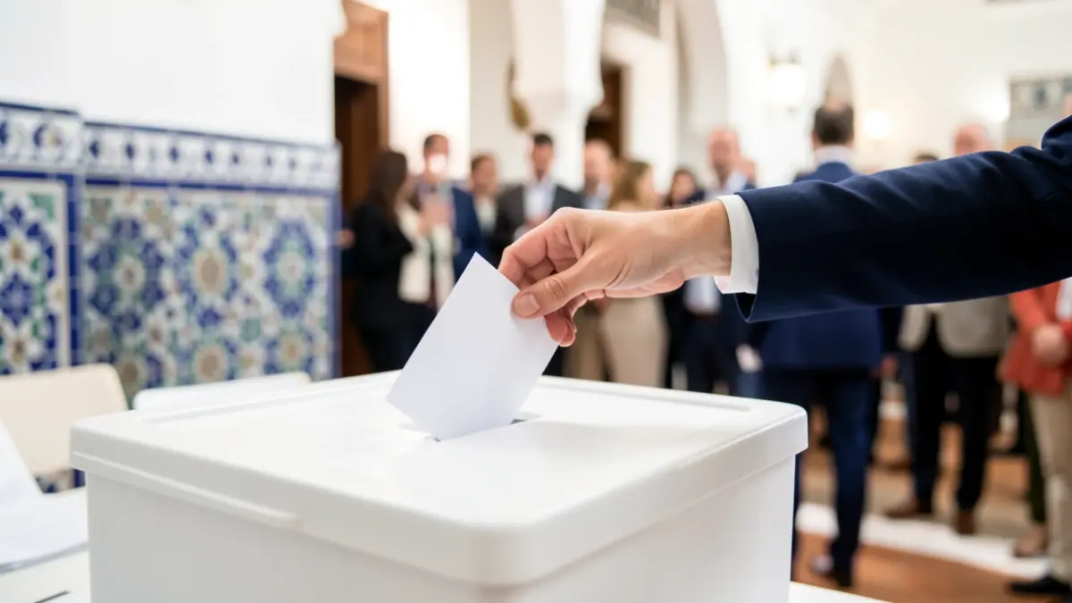 Generic image of a ballot box with a vote being cast.