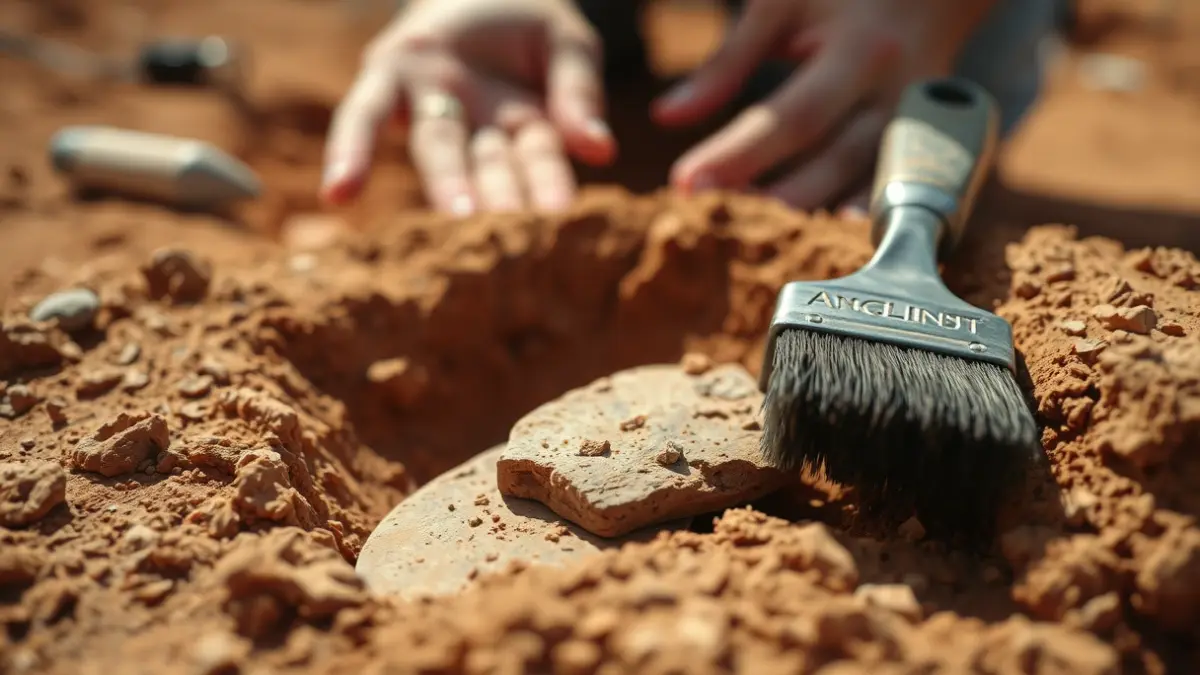 Generic image of archaeological tools at an excavation site.