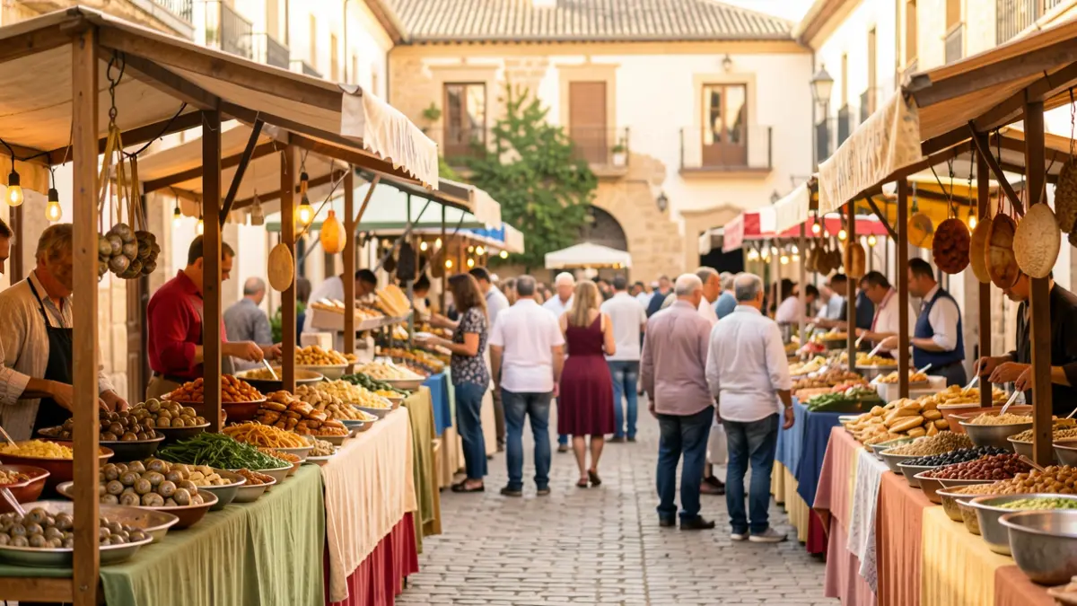 Generic image of an outdoor food festival in an Andalusian town.